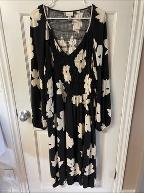 Ava&Viv V neck long sleeve floral dress women’s size 2X